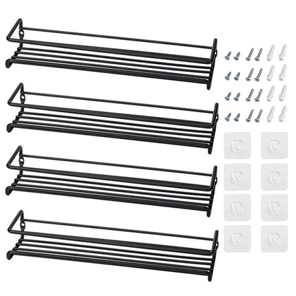 4/2PCS Spice Rack Organizer Wall Mount Storage Racks Space Saving Metal Seasoning Racks Kitchen Cabinet Door Spice Jar Organizer
