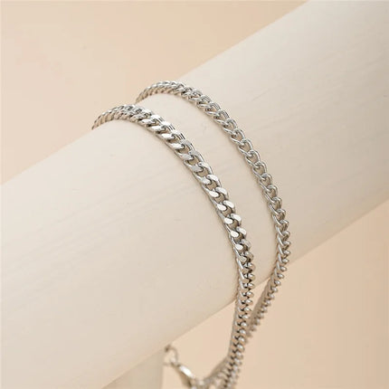YOBEST Gold Color Double-Layer Anklets For Women Girl New Trend Leg Chain Waterproof Jewelry Gift Party