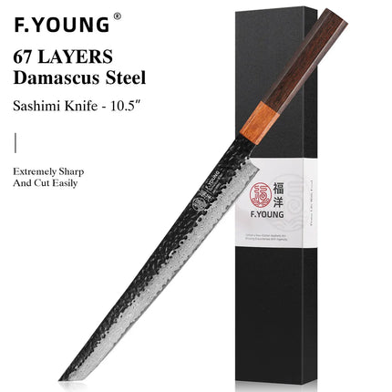 F.YOUNG Japanese Hand Forged Kitchen Knives Damascus Steel Chef Knife Vegetable Slicing Sashimi Utility Cooking Kitchen Utensils