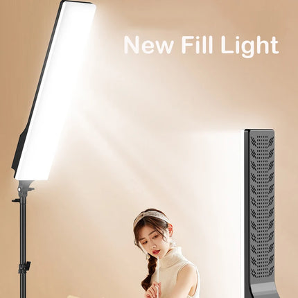 LED Rectangular Video Light Dimmable Continuous Photography Lighting Kit , Long Arm Tripod Stand for Photo Studio Desktop