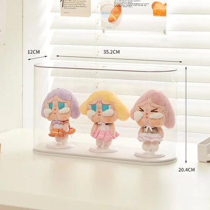 Labubu Display Box Plush Doll Blind Box Display Case Figurine Transparent Storage Box