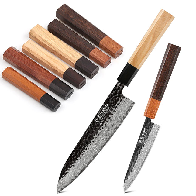 1piece Japanese Classic Octagonal Knife Handle for DIY Semi-finished Handmade Damascus Steel Knife Material Kitchen Knife Handle