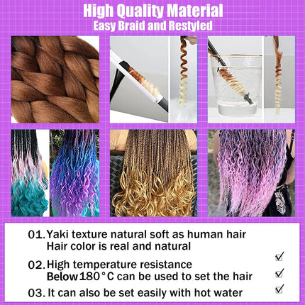 Jumbo Braiding Hair Ombre Colors Mix Braiding Hair Kanekalon Synthetic Hair 3pcs Rainbow Colors Extensions Music Festival