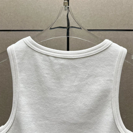 Women's t-shirts New twisted flower knotted sleeveless top for summer 2025 Elastic slim pure cotton women's vest corset crop top