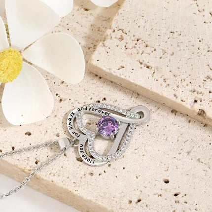 Elegant Style Heart-Shaped Pendant Necklace Hollow Design Mother's Day Gift Party Suitable for Best Friends Without Box