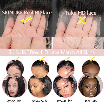 Ultra Fitted Skinlike 13x6 Real HD Lace Frontal Only Deep Wave Pre Plucked Human Hair HD Transaprent Lace Remy Hair Melt Skins