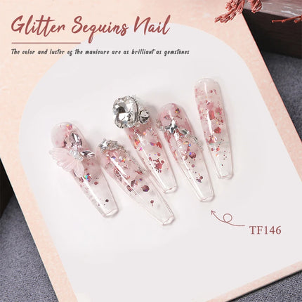 7pcs Glitter Sequins Gel Nail Polish Set Pink Silver Laser Glitter Semi Permanent Soak Off UV Gel Varnish Manicure Nail Supplies