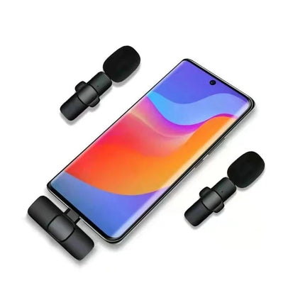 Wireless Lavalier Microphone with Charging Box Audio Video Noise Cancel Record Plug-and-Play Mic for IOS Android