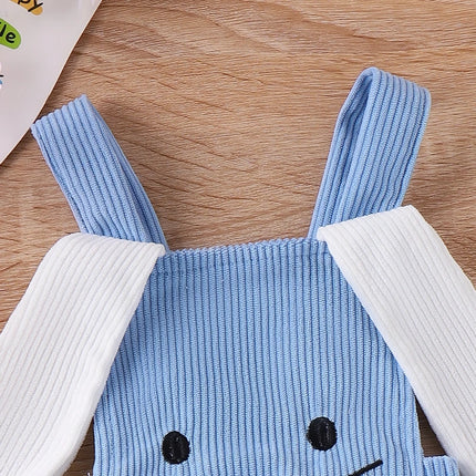 Baby Girls Boys Rompers Rabbit Embroidery Bunny Ears Straps Sleeveless Bodysuits Summer Casual Easter Clothes