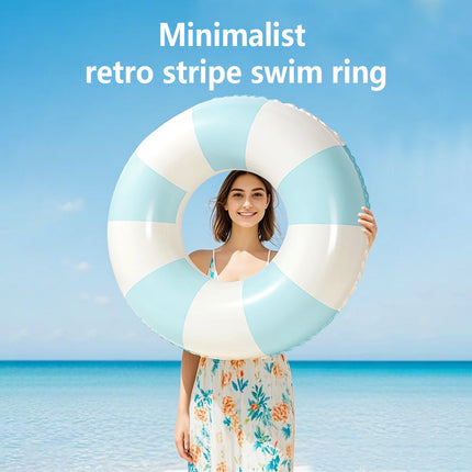 New Swimming Ring, Thickened PVC, Retro Striped Swimming Ring, Lifebuoy, Inflatable Underarm Ring, Floating Ring, 1PC S