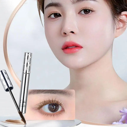 Silk Fiber Matte Mascara Makeup Waterproof Fast Dry Brown Black Ultra-Fine Brush Lengthens Eyelashes Curling Mascara Makeup New