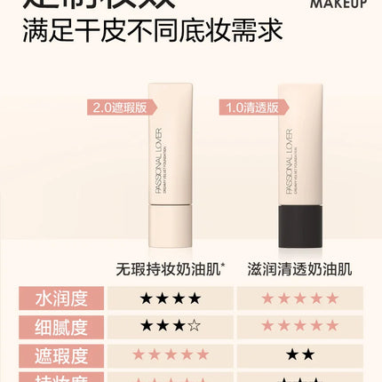 Passional Lover Liquid Foundation Concealer Matte Soft Waterproof BB Cream Oil Control Longlasting Face Base Makeup For Dry Skin
