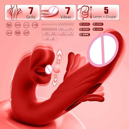 Telescopic Rotating Vibrators Tongue Licking Dildo Female Clitoris Stimultor Finger Flapping Vagin Massager Masturbator Sex Toys