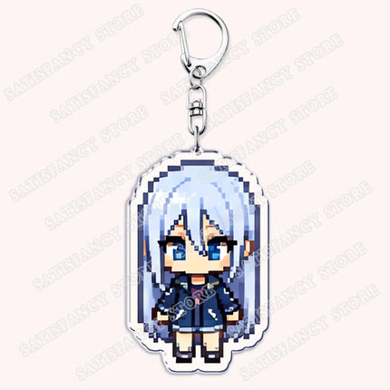 Cute Pixel Chibis Keychains for Accessories Touya Emu Rui Akito Tsukasa Virtual Singers Key Chains Jewelry Keyrings Fans Gifts