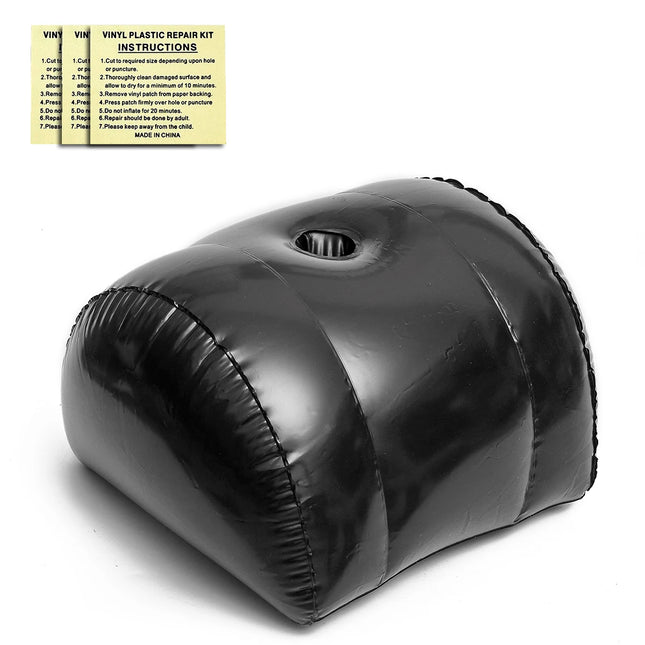 Black Half Round Inflatable Pillow&Leak Repair Patch, Adult Sexual Posture Assistance Air Cushion,Portable&Stored,sex Fun Pillow