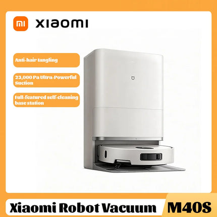 Xiaomi MIJIA M40S Robot Vacuum Cleaner ,23000Pa Suction 80℃ Hot Wash Self-Cleaning,Base LDS Navigation,Anti-Tangle