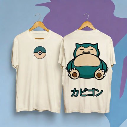 Pokemon Anime Snorlax Printed T-shirt Men's and Women's T-shirt Men's Tops Harajuku Y2K T-shirt 2026 Summer New Tee Streetwear