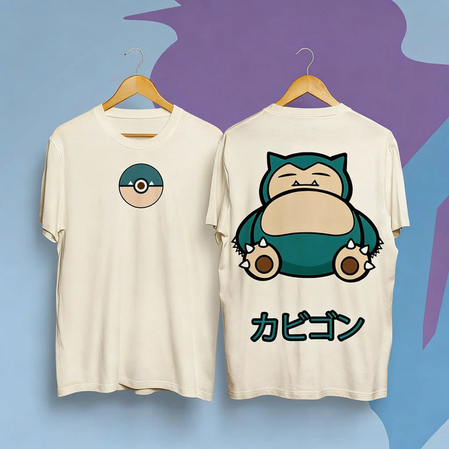 Pokemon Anime Snorlax Printed T-shirt Men's and Women's T-shirt Men's Tops Harajuku Y2K T-shirt 2026 Summer New Tee Streetwear