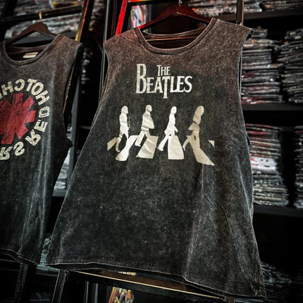 Men's Vintage American Rock Band Printed Washed Vest Sports T Shirt Sleeveless Tee Hip-Hop Gym Clothing Tank Tops Summer 2025