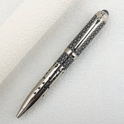 Metal Ballpoint Pen Retractable Signature Pen Crest Style Metal Housing Black Ink Medium Point 0.7mm Smooth Writing