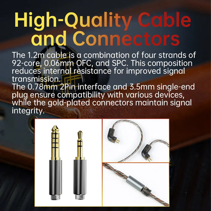 ARTTI R2 In-Ear HiFi Earphones 10mm Beryllium Diaphragm Dynamic Coil Wired IEMs Monitor Headphone with 0.78 2pin 3.5/4.4mm Plug