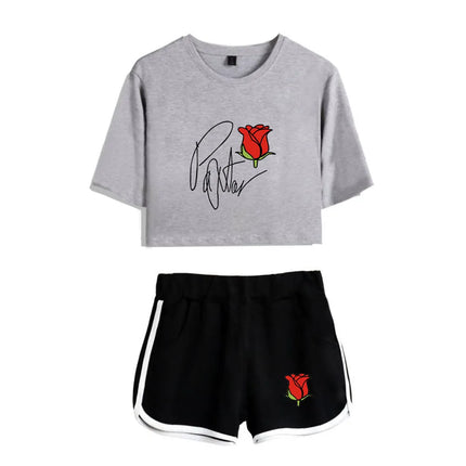 Youthful Payton Moormeier T-shirts shorts Pants Dew navel Sport Girls Short Sleeve Suits Sexy Girls Summer Two Pieces sets