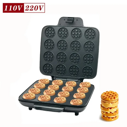 B59B-Multi Waffles Maker 16 Waffle Molds Nonstick Waffle Iron With Quick Heat-Up Nonstick Mini Waffles Maker