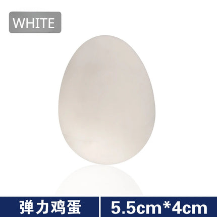 1 Pcs Novelty Bouncy Eggs Realistic Fake Rubber Bouncing Balls Model Farm Chicken Nesting Hen Hatching Egg Pet Toy Prank Joke