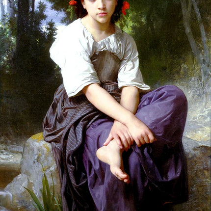 Arthyx,Print Love On The Look Out Of William Adolphe Bouguereau Oil Paintings On Canvas,Classical Wall Picture Living Room Decor