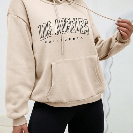Los Angeles Art Letter Design Women Hoodies American Style Casual Hoody Autumn Hip Hop Female Hoodie Casual Fleece Clothing