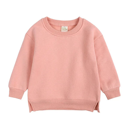 2026 Winter Spring Hoodies Pullovers Kids Boys Girls Clothes Korean Baby Thicken Fleece Sweatshirt Children's Clothing 6M-7T
