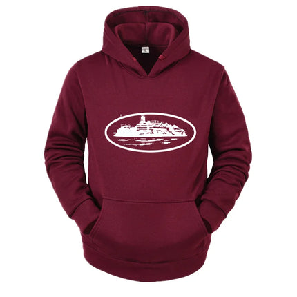2025 Autumn/Winter New Men's and Women's Devil Island Printed Hoodie Outdoor Activity Casual Hoodie Fashion Trendy Men's Style