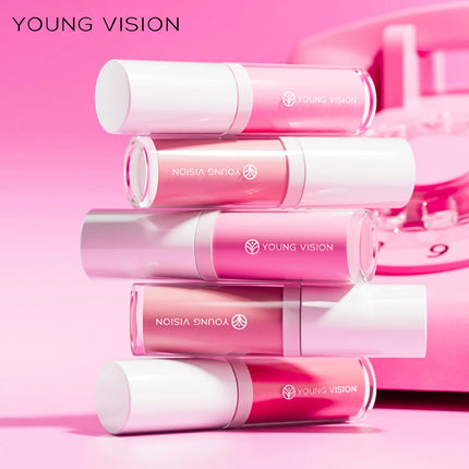 YOUNG VISION 3-Color Beauty Sponge + Liquid Blush Silky Velvet Pink Liquid Blush Natural and Easy to Blend Cosmetics