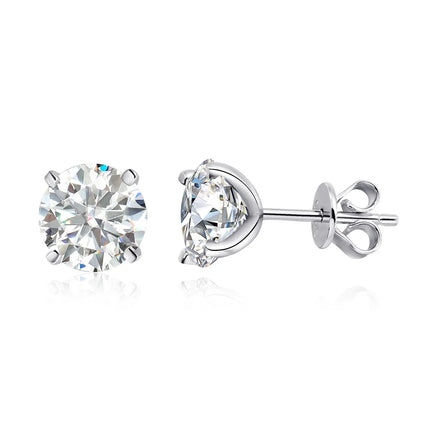 0.1-5ct Moissanite Stud Earring for Women Men Round D Color Diamond 925 Sterling Silver 18K Gold Plated Jewelry with Certificate