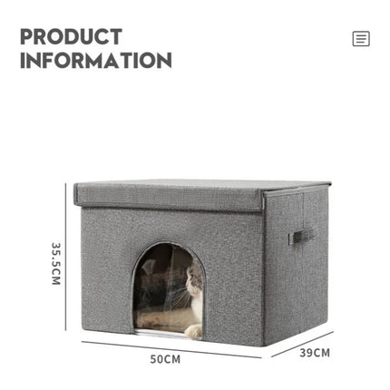 Cat Cooling Bed Portable Air Conditioner House Foldable Pet Igloo Nest with Ice Packs for Small Medium Cats Kittens