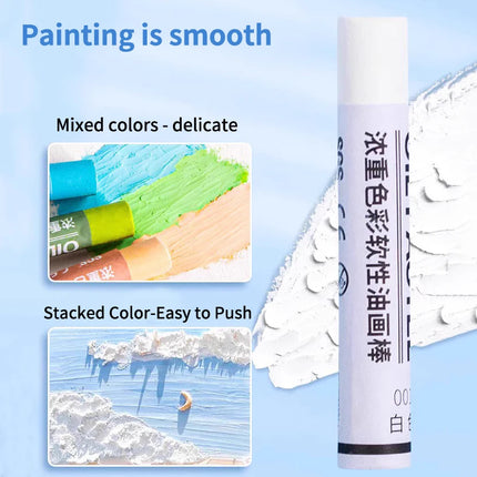 Soft Oil Pastels Set 6/18PCS White Color Artist Professional Painting Oil Pastel Stick for Painting Drawing Graffiti Art Crayons