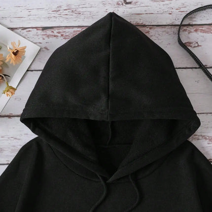 2025 Autumn Winter INAWLY Slogan Graphic Pocket Drawstring Thermal Hoodie I'M HERE I'M AWAKE DON'T PUSH IT Long Sleeve Tops