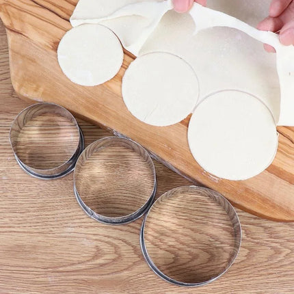 5pcs Round Biscuit Mold Stainless Steel Dumpling Skin Cutting Mould DIY Cake Pastry Baking Cutting Maker Tools Kitchen Gadgets