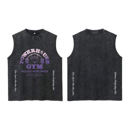 2026 Darc Wolves Sport Vintage Washed Vest Tees Gym Bodybuilding Fitness Sleeveless T Shirts Basketball Workout Darcs Tank Tops