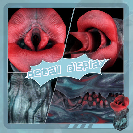 SHAZ Unique Monster Big Mouth Stroker, Realistic Lip Internal Texture, Gradient Two-Tone Soft Silicone, Adult Toy For Collection