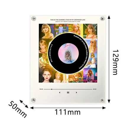 Mini NFC Music Player Disc Frame Acrylic Rotating Atmosphere Night Light Album Magnet