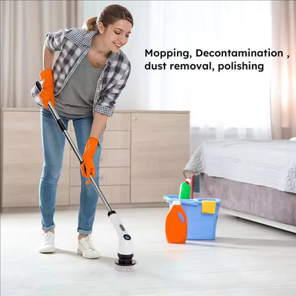Multifunctional Handheld Electric Spin Scrubber Cleaning Brush with Telescopic Function Bathroom Floor and Kitchen Cleaning Tool