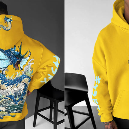 Pokémon Men's Hoodie 2025 Autumn/Winter Anime Gyarados Print Loose Street Casual Japanese Trendy Versatile Original Jumper Top