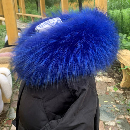 100% Real Fur Collar Luxury Warm Natural Raccoon Fur Scarf Women Genuine Fur Collar Scarves Large Fur Shawl Male Jacket Coat