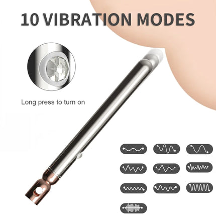 Necklace Bullet Vibrators Rechargeable Portable Stainless Steel Sliver Vibrating Pendant Massager Discreet Sex Toys For Women