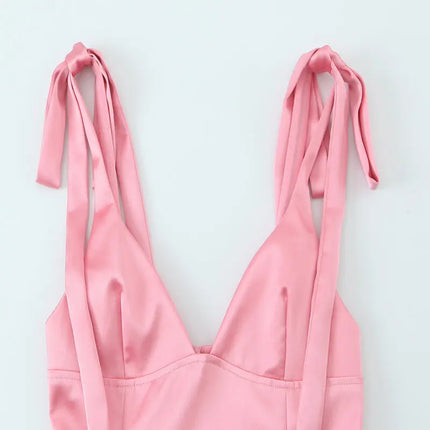 Summer 2025 New Women's Silk Satin Feel Blouse Knot Versatile Design Fashionable Casual Wear Regular Sleeve Length