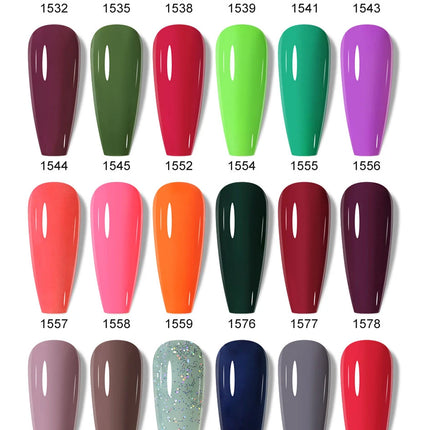 Arte Clavo Glitter Gel Nail 15ml Semi Permanent Soak Off UV Gel Varnish Nail Manicure Top Base Coat Gel Polish Art Decoration