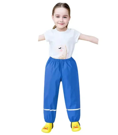 Kids Raincoat Rain Pants Waterproof Cartoon Children's Kids Rain Dungarees Mud Trousers Waterproof Breathable for Girls Boys