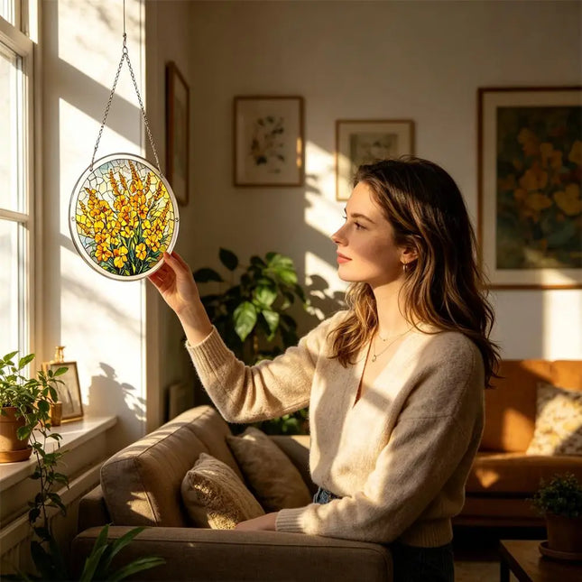Acrylic Puzzle DIY 3D Puzzle Suncatcher Window Hanging Garden Decor Birthday Gifts For Women Home Ornament
