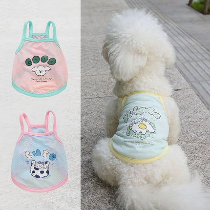 Cat and dog summer cool and breathable suspender pet ice silk cool clothes cool and cool feeling cat and dog clothes